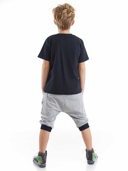 T-rex Info Boy T-shirt&Capri Pants Set - Thumbnail