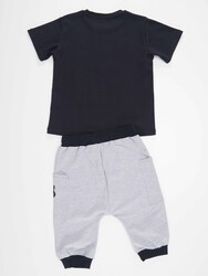 T-rex Info Boy T-shirt&Capri Pants Set - Thumbnail