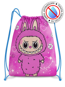 Tatlı Hayvancık Su Geçirmez Kız Çocuk Mavi İpli Sırt - Plaj Çantası - Molie