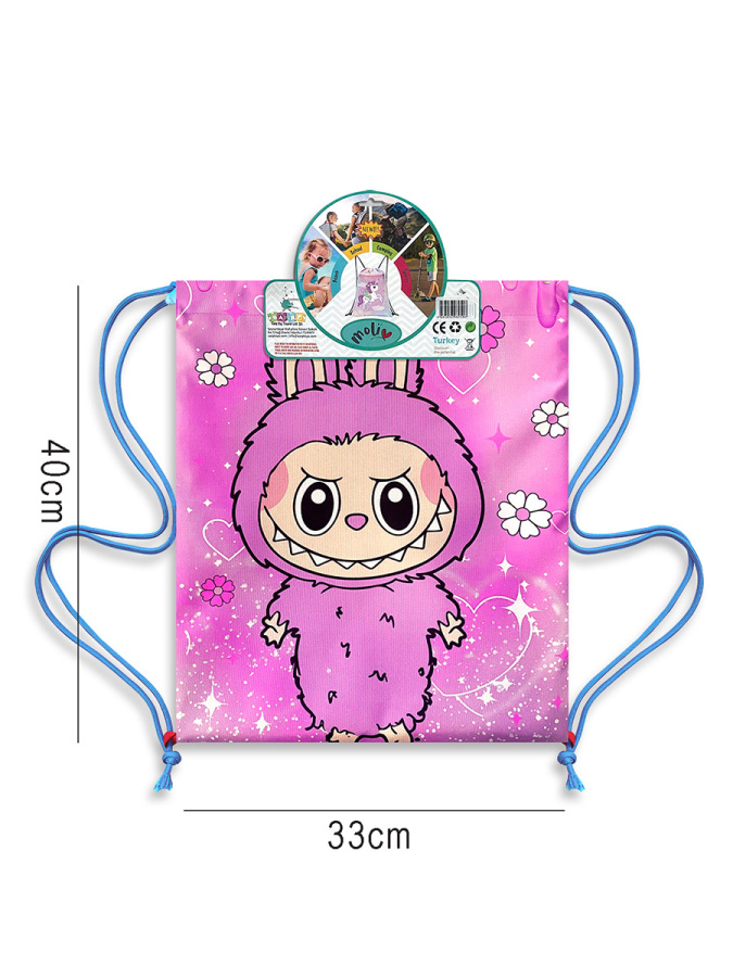 Tatlı Hayvancık Su Geçirmez Kız Çocuk Mavi İpli Sırt - Plaj Çantası - 2