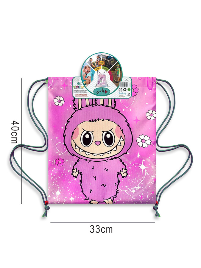 Tatlı Hayvancık Su Geçirmez Kız Çocuk Yeşil İpli Sırt - Plaj Çantası - 2