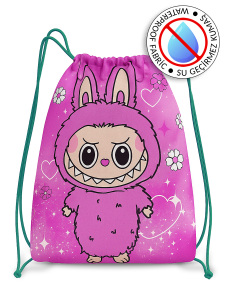 Tatlı Hayvancık Su Geçirmez Kız Çocuk Yeşil İpli Sırt - Plaj Çantası - Molie