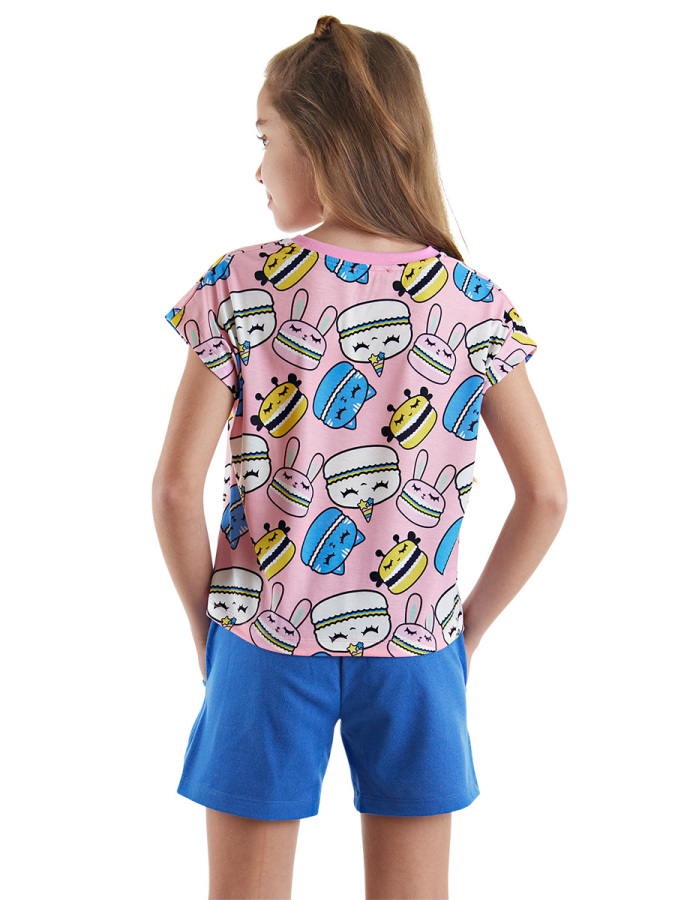 Tatlı Kurabiyeler Kız Çocuk Yazlık T-shirt Şort Takım - 2