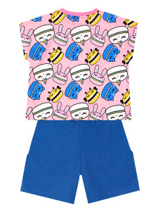 Tatlı Kurabiyeler Kız Çocuk Yazlık T-shirt Şort Takım - 4