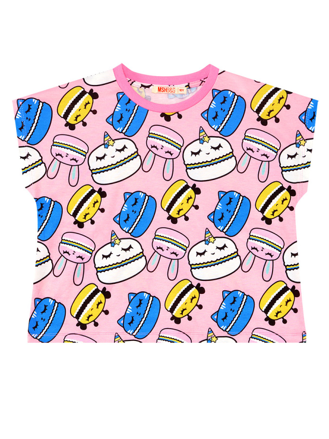 Tatlı Kurabiyeler Kız Çocuk Yazlık T-shirt Şort Takım - 5