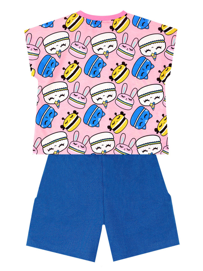 Tatlı Kurabiyeler Kız Çocuk Yazlık T-shirt Şort Takım - 4