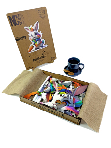Tavşan, 14 Parça Ahşap Yapboz, Bul Tak Puzzle - 5