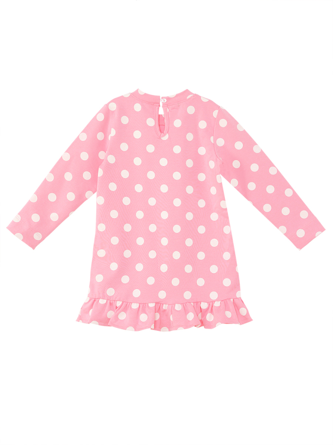 Teddy Bear Baby Girl Dotted Pink Dress - 4
