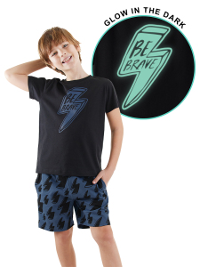 Thunder Boy Black T-shirt&Shorts Set - 1