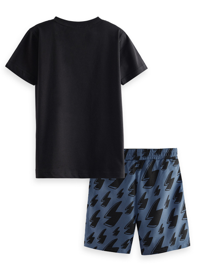 Thunder Boy Black T-shirt&Shorts Set - 4