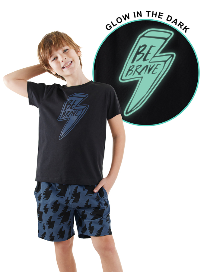 Thunder Boy Black T-shirt&Shorts Set - 1