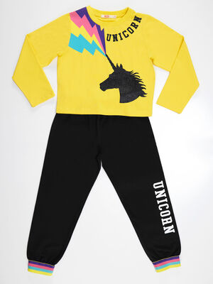 Thunder Unicorn Girl T-shirt&Pants Set
