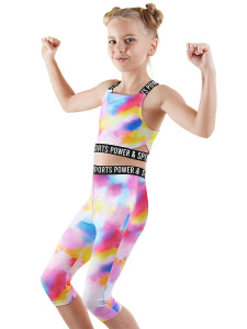 Tie-Dye Girl Active Wear Crop Top Leggings Set - 1