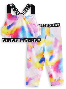 Tie-Dye Girl Active Wear Crop Top Leggings Set - 4