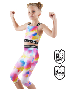Tie-Dye Girl Active Wear Crop Top Leggings Set - Denokids
