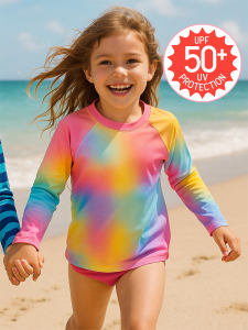 Tie-Dye Girl UVP+50 Sun Protection Swimsuit Top - 1
