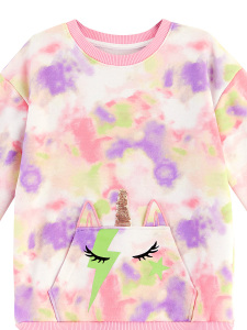 Tie-dye Unicorn Girl Pink Tracksuit - 12