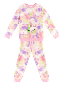 Tie-dye Unicorn Girl Pink Tracksuit - 3