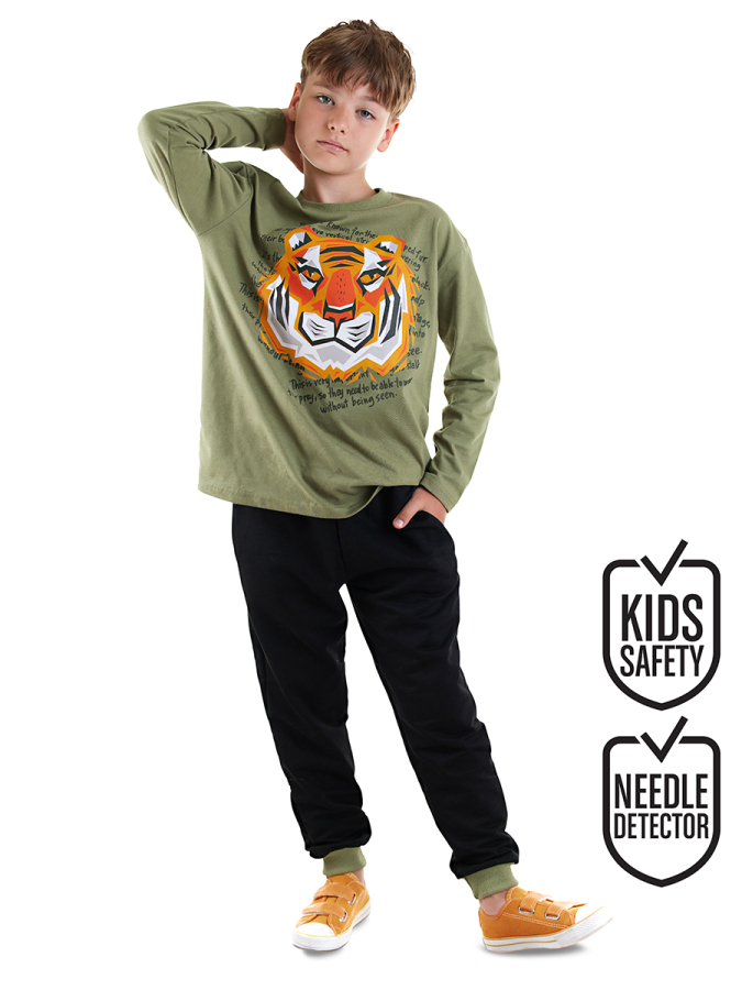Tiger Boy Khaki T-shirt Pants Set - 1