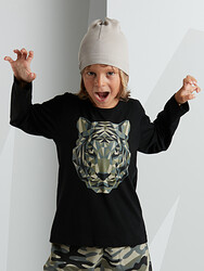 Tiger Erkek Çocuk Uzun Kollu T-Shirt - Thumbnail