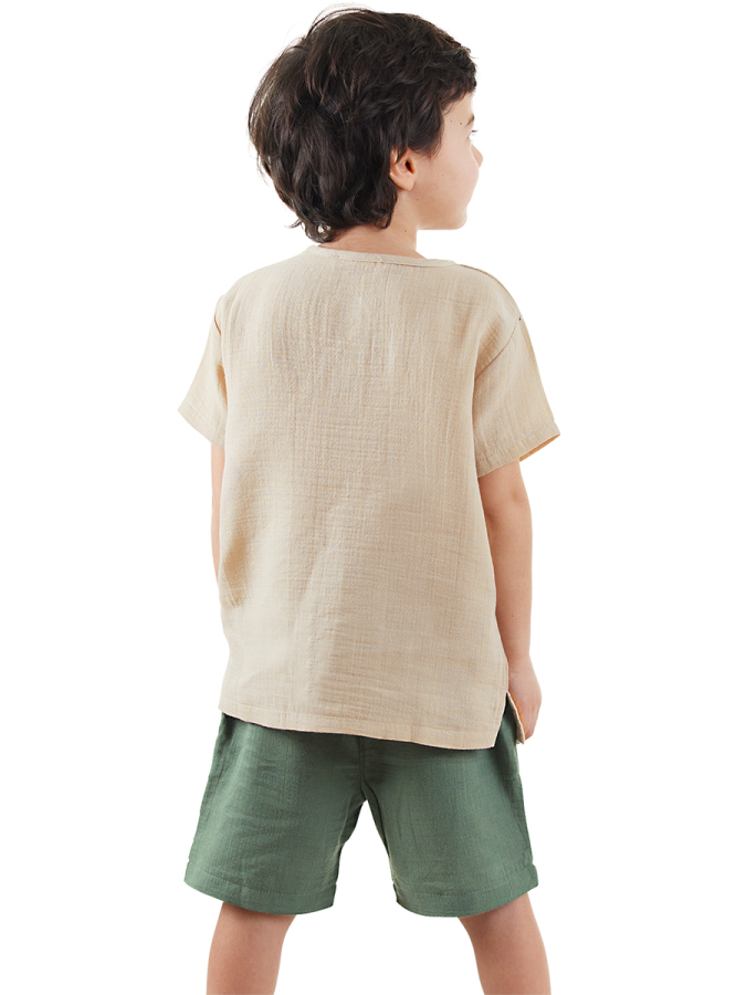 Tiger Muslin Boy Shirt&Shorts Set - 2