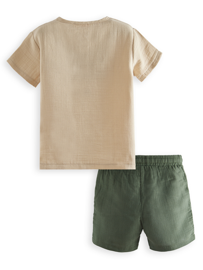 Tiger Muslin Boy Shirt&Shorts Set - 4
