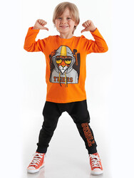 Tigers Erkek Çocuk Turuncu T-shirt Siyah Pantolon Takım - 1