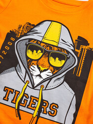Tigers Erkek Çocuk Turuncu T-shirt Siyah Pantolon Takım - 5
