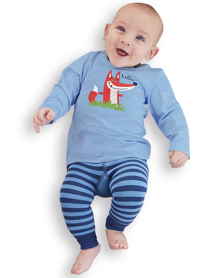 Tilki Erkek Bebek T-shirt Tayt-Pantolon Takım - 3