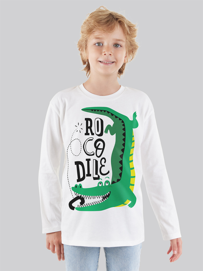 Timsah Erkek Çocuk Uzun Kol T-shirt - 1