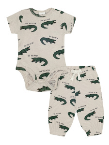 Timsah Kısa Kollu Body Pantolon Set - 2