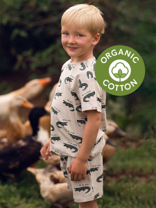 Timsah Kısa Kollu Tshirt Şort Pijama Takımı - Antebies