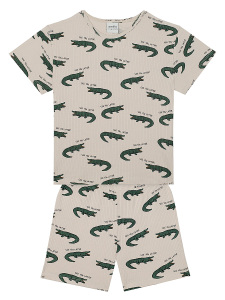 Timsah Kısa Kollu Tshirt Şort Pijama Takımı - 2