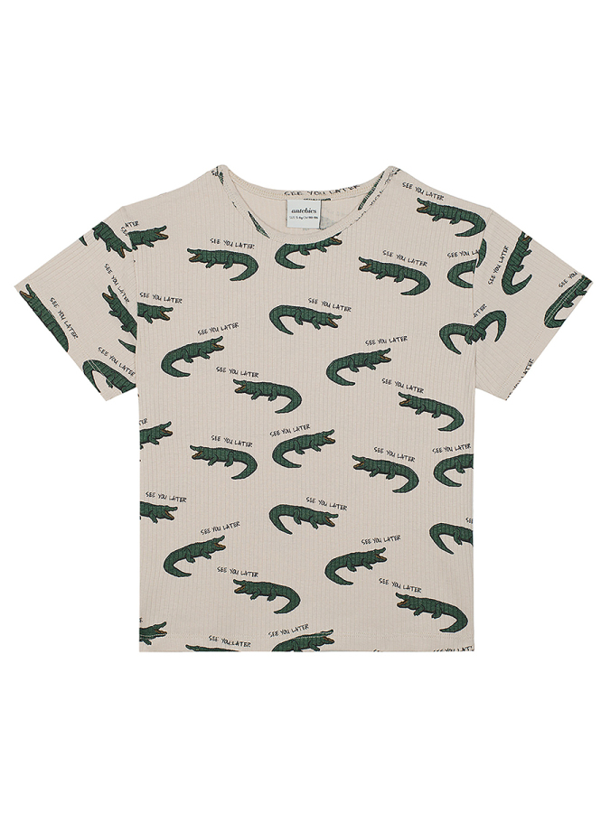 Timsah Kısa Kollu Tshirt Şort Pijama Takımı - 4