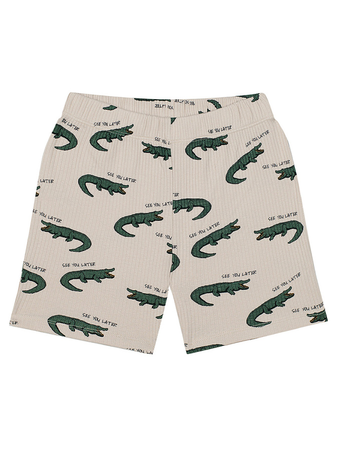 Timsah Kısa Kollu Tshirt Şort Pijama Takımı - 5