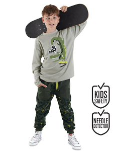 Timsah Oversize Erkek Çocuk T-shirt Pantolon Takım - Denokids