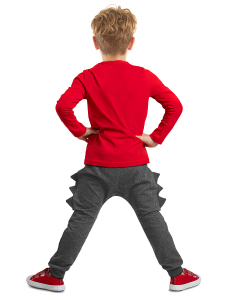 Tırtır Dino Erkek Çocuk Kışlık T-shirt Pantolon Takım - 2