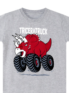 Triceratruck Kırmızı Erkek Çocuk Yazlık T-shirt  Şort Takım - 9