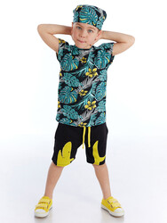 Tropic Shark Boy T-shirt&Shorts&Bandana Set - Thumbnail