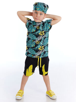 Tropic Shark Boy T-shirt&Shorts&Bandana Set