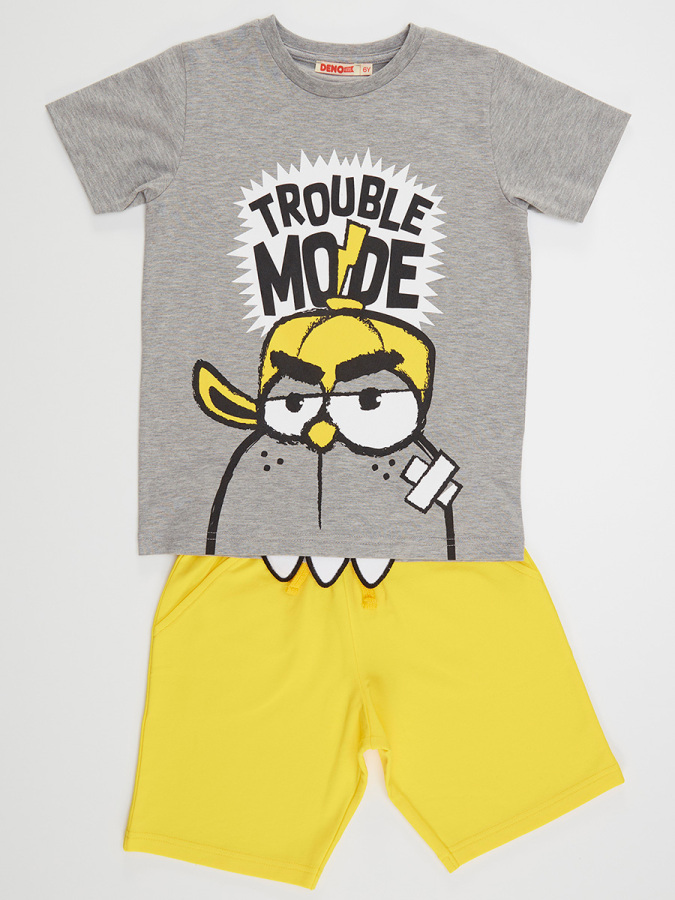 Trouble Erkek Çocuk T-shirt Şort Takım - 3