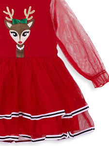 Tulle Deer Girl Red Tutu Xmas Dress - 5
