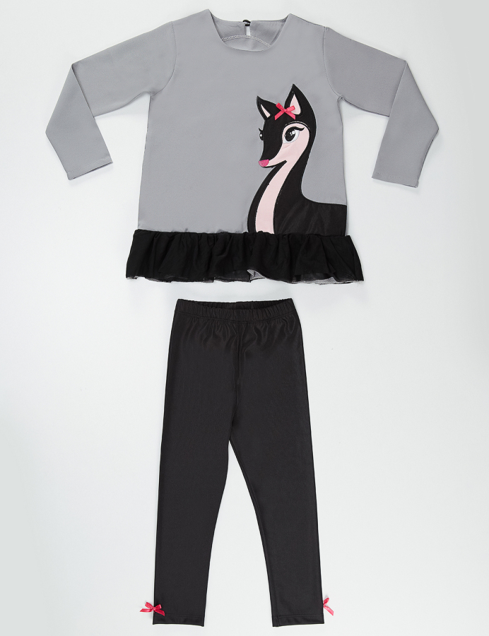 Tulle Gazelle Girl Tunic+Leggings Set - 3