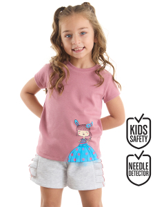 Tüllü Lily Kız Çocuk T-shirt Şort Takım - 1