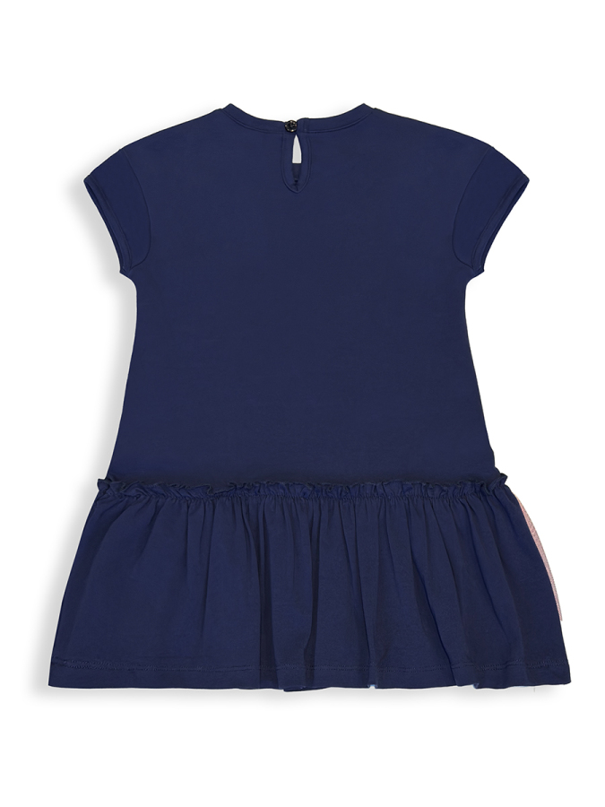 Kız Çocuk Elbise Lacivert Pamuk Penye Unicorn Tüllü Yazlık Elbise 2-8 Yaş - 5