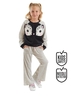 Twin Gazelle Girl Velvet Tracksuit - Denokids