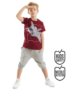 Uçak Erkek Çocuk T-shirt Kapri Şort Takım - 1