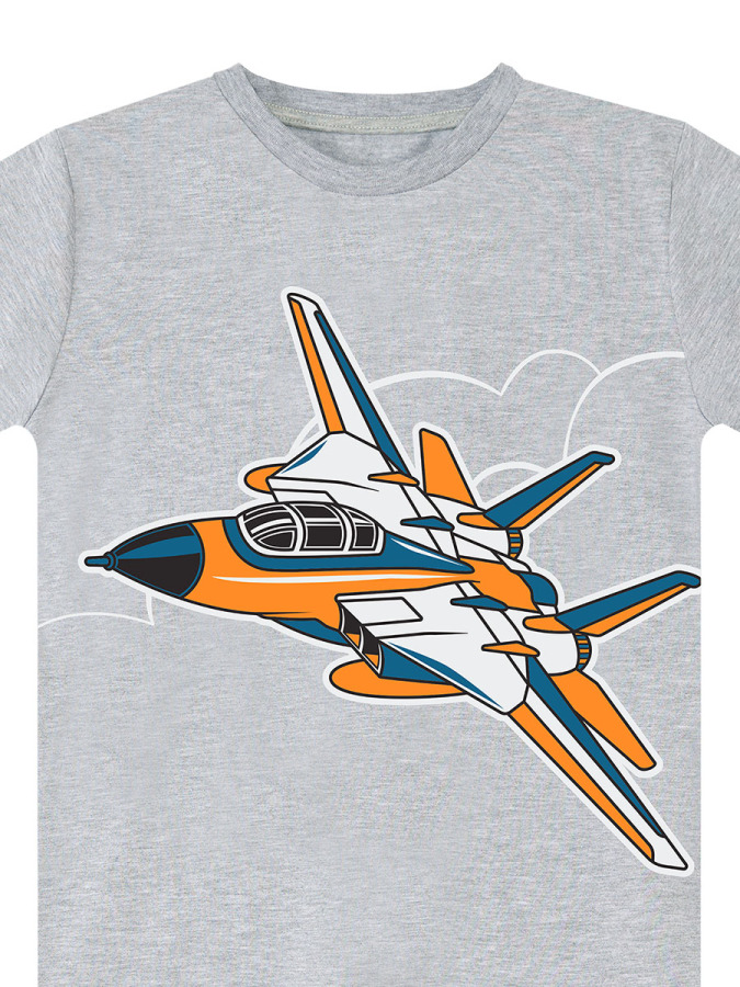 Uçak Erkek Çocuk Yazlık T-shirt Kamuflaj Şort Takım - 8
