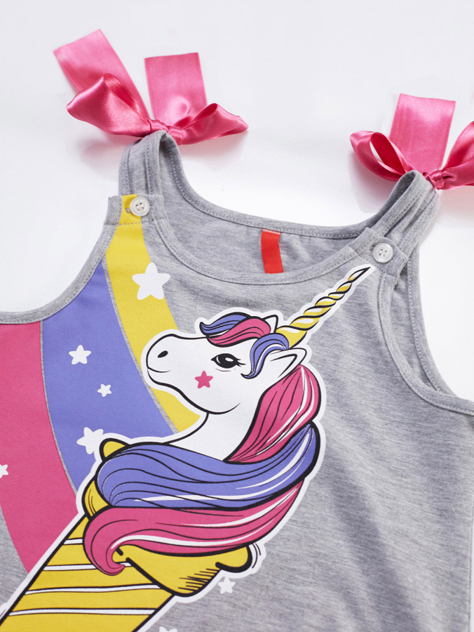 Unicone Girl Grey Overall - 6