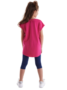 Unicorn Çantalı Kız Çocuk T-shirt Takım - 5